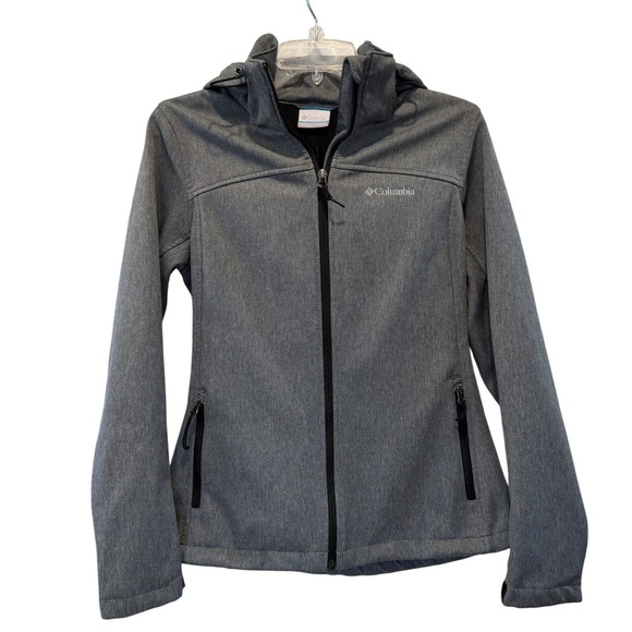 Columbia Jackets & Blazers - Columbia Womens Kruser Ridge II Softshell Hooded Jacket Grey Heather Small